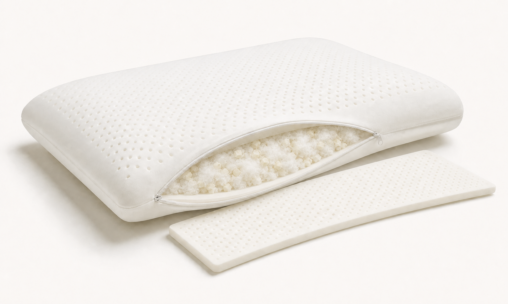 Adjustable blended-fill pillow